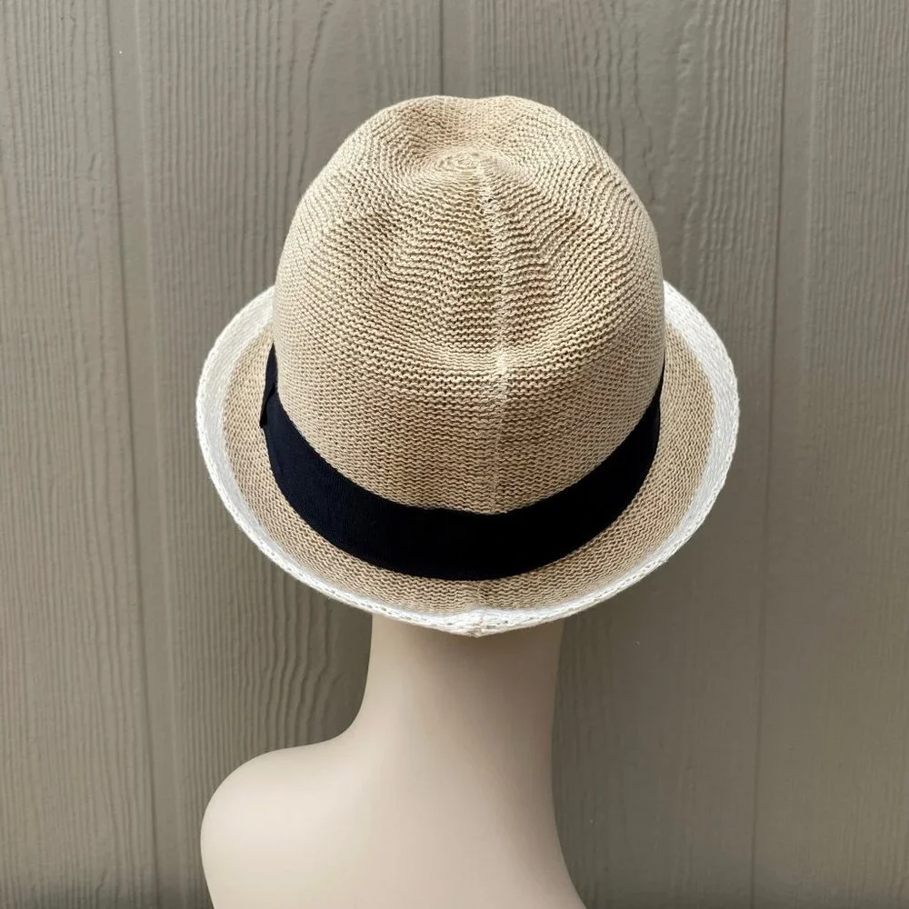 SOLD Vintage 90s Woven Trilby Fedora Hat - Picture 6 of 13